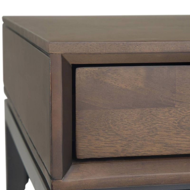 WyndenHall 60" Devlin Mid-Century Solid Wood Writing Desk with Drawers Walnut Brown : Home Office Furniture, Spacious Workstation