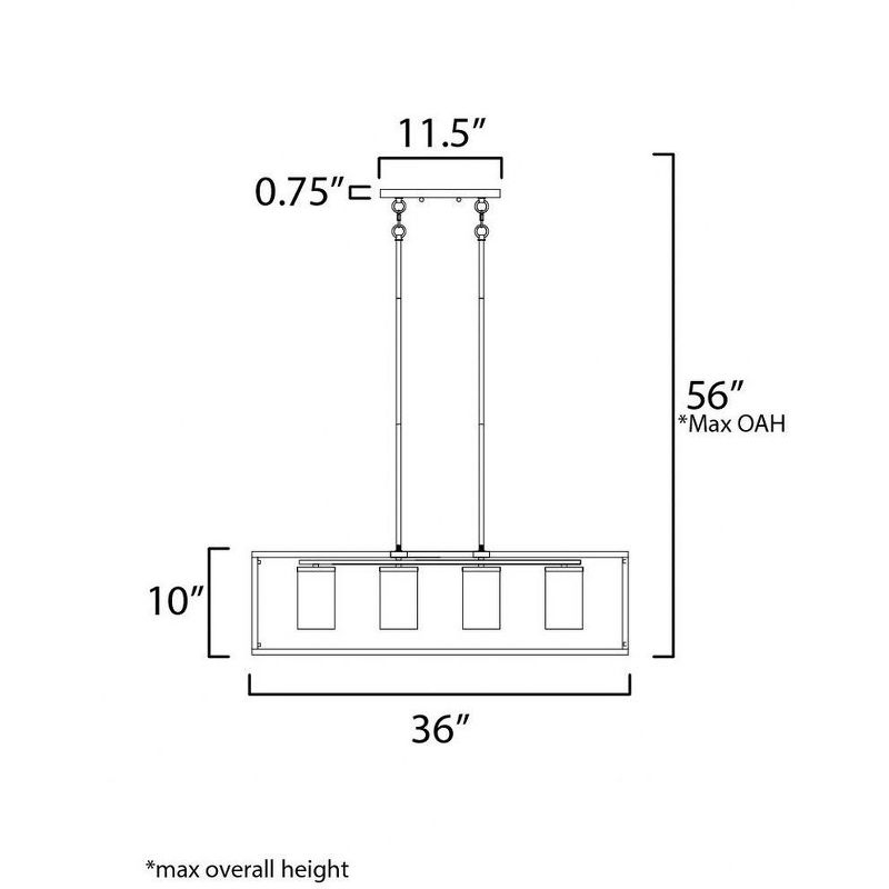 Maxim Lighting Lateral 4 - Light Pendant in  Black