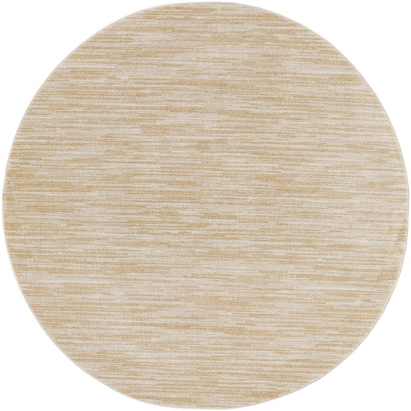 Nourison Essentials 4' x Round Ivory Gold Indoor/Outdoor Rug