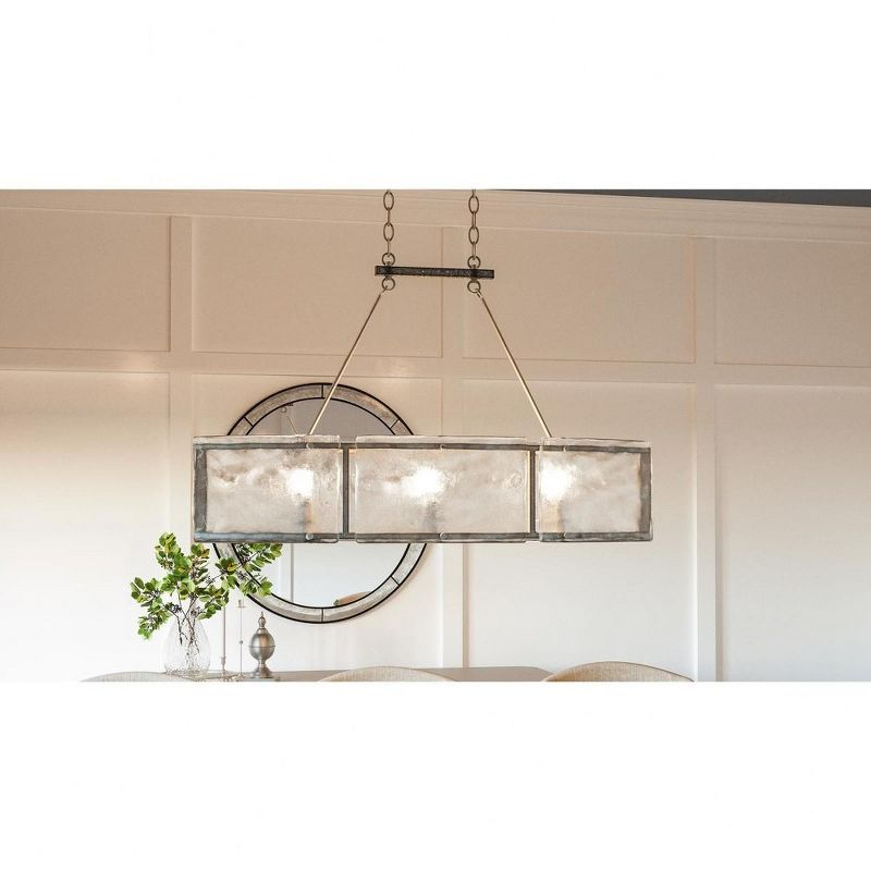 Quoizel Lighting Fortress 6 - Light Island Pendant Light in  Mottled Silver