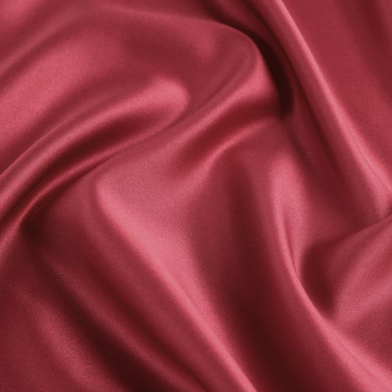 PiccoCasa Silky Satin Soft Breathable Envelope Closure Pillowcases 2 Pcs Burgundy 20"x26"