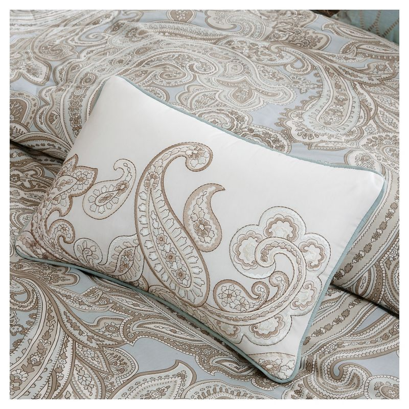 Dierdre Cotton Comforter Set (Full/Queen) 5-Piece - Blue: Madison Park, Paisley Pattern, Machine Washable