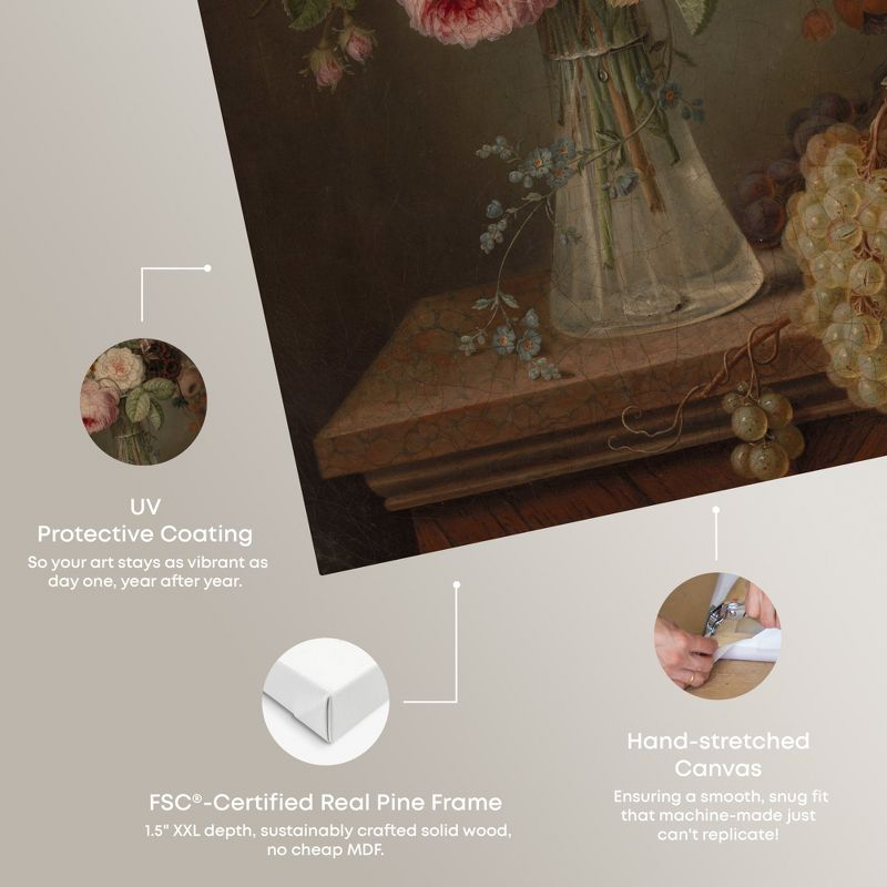 Art Remedy Flower Piece in Glass Vase Vintage Classic Roses Wall Art, 20" x 24", Gallery Wrapped