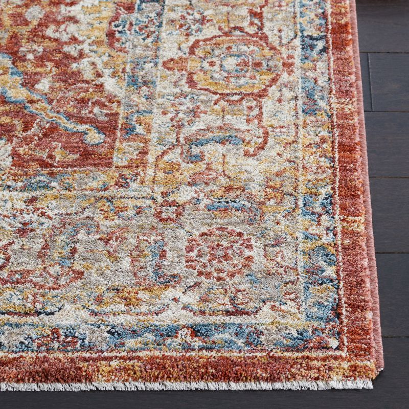 Valencia VAL566 Power Loomed Area Rug - Rust/Teal - 4'x6'2" - Safavieh.