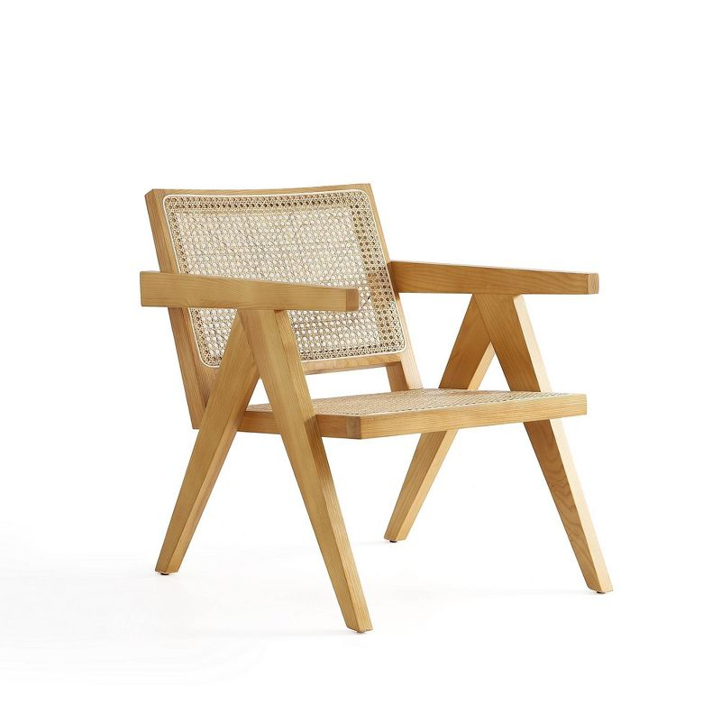 Set of 2 Hamlet Wood Accent Chairs Natural - Manhattan Comfort: Matte Finish, Ash Frame, No Assembly Required