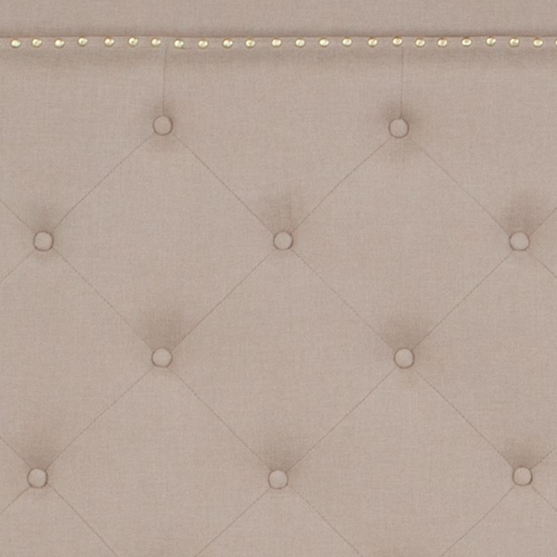 Flash Furniture Brighton Full Size Tufted Upholstered Platform Bed in Beige Fabric with 10 Inch CertiPUR-US Certified Pocket Spring Mattress