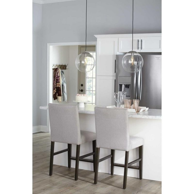 Progress Lighting Atwell 1-Light Glass Globe Brushed Nickel Modern Pendant Light, Steel, Matte Black, Clear Glass Globe Shade