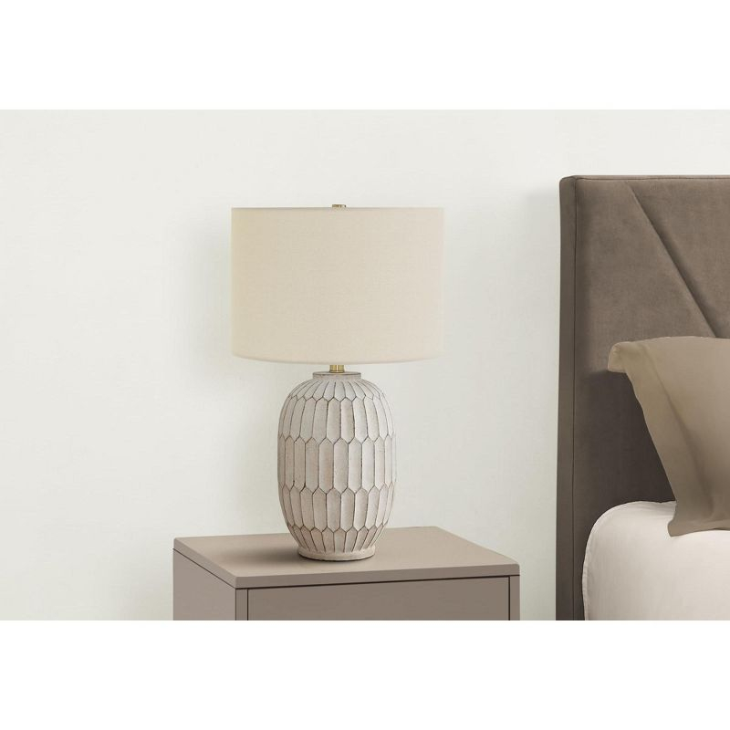 Monarch Specialties Lighting 24inchH Table Lamp Cream Resin Ivory / Cream Shade Transitional
