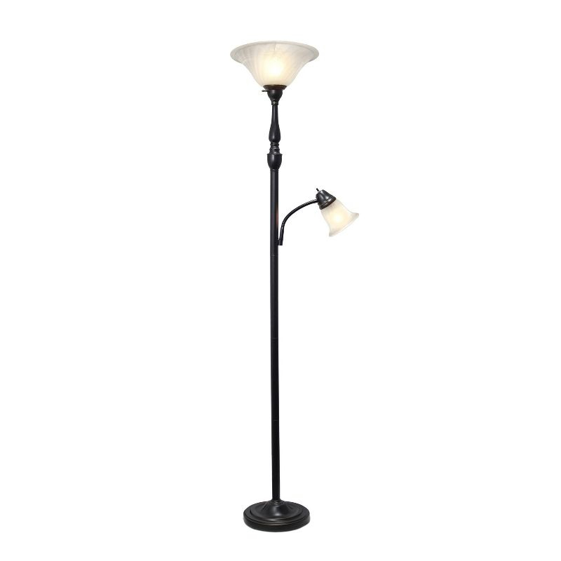71" 2-Light Mother Daughter Floor Lamp Bronze - Elegant Designs: With Reading Light, Adjustable