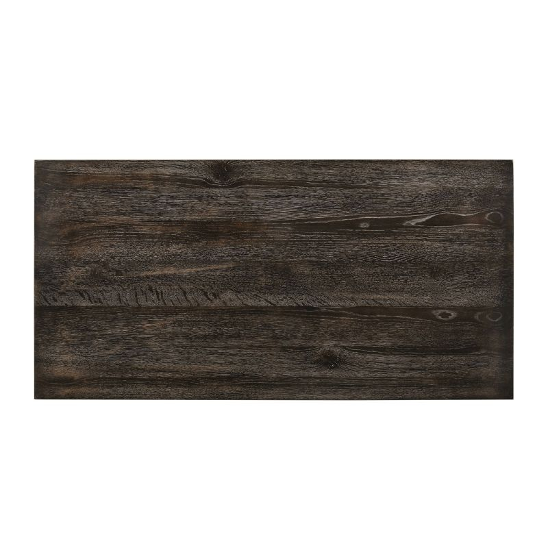 60" Martha Li Dining Table Weathered Gray - Acme Furniture: Sturdy Wood, Storage Shelf, Seats 6