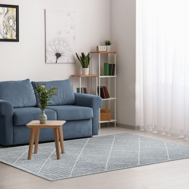 Liora Manne Malibu Checker Diamond Indoor/Outdoor Rug Aqua 3'3" x 4'11"