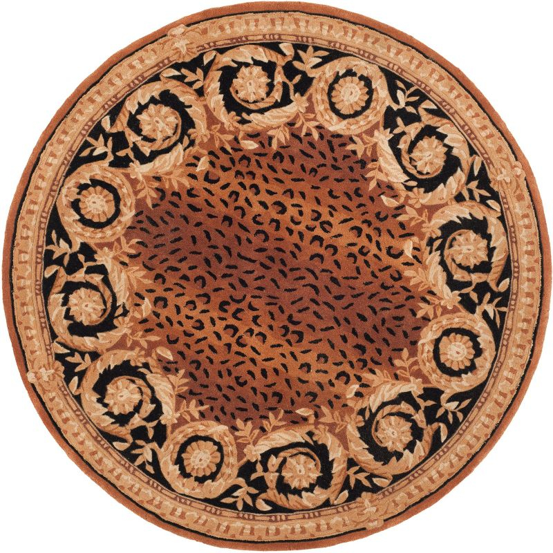 Naples NA712 Hand Tufted Area Rug - Black/Gold - 6' Round - Safavieh.