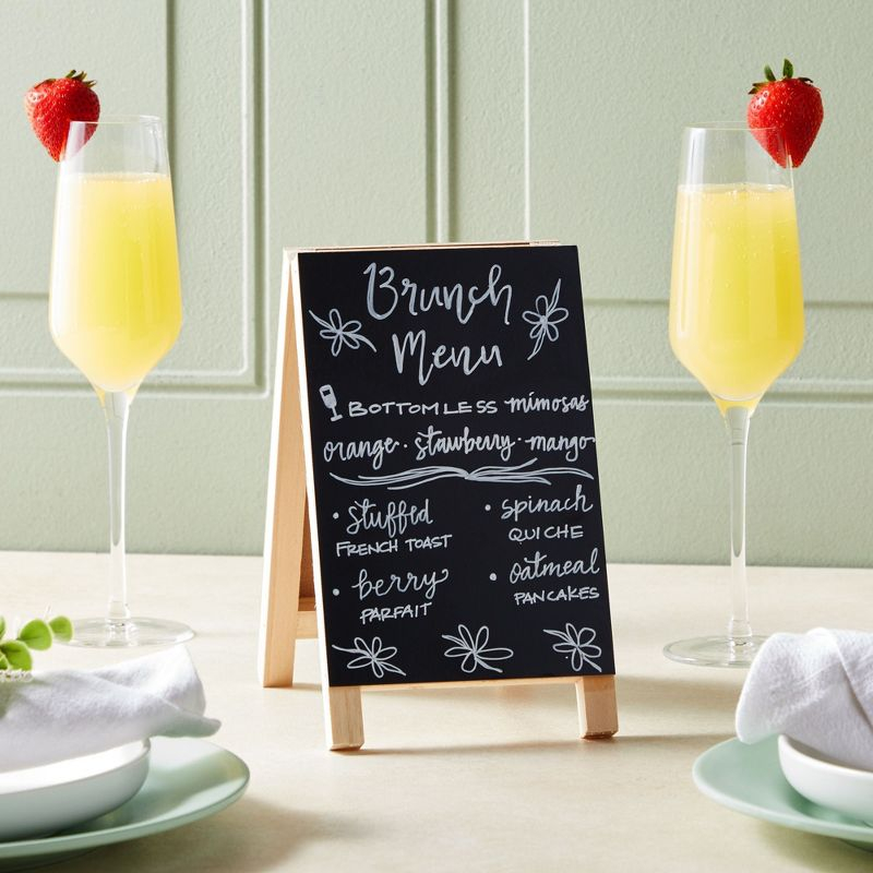 Juvale 2 Pack Small Easel Chalkboard for Tabletops, Restaurant Menu Sign for Catering Events, Weddings (4.5 x 7.5 In)