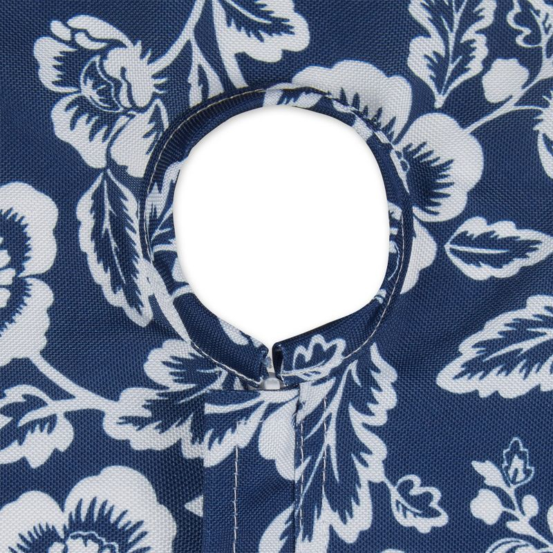 Design Imports  Nautical Blue Floral Print Outdoor Tablecloth With Zipper 60X84