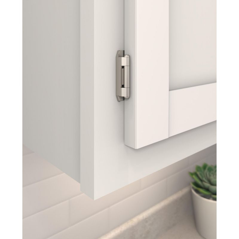 Amerock 3/8in (10mm) Inset Double Demountable Satin Nickel Cabinet Hinge - 1 Pair