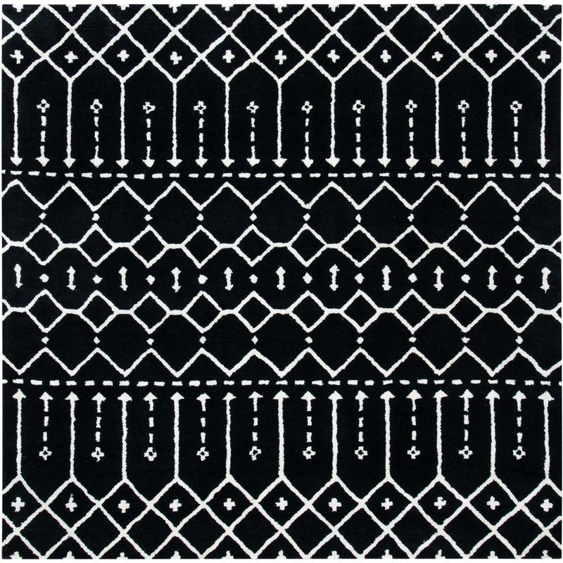 Himalaya HIM903 Handmade Area Rug - 6'x6' - Black/Ivory - Safavieh