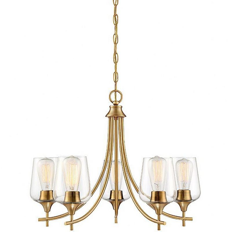 Savoy House Octave 5 - Light Chandelier in  Warm Brass
