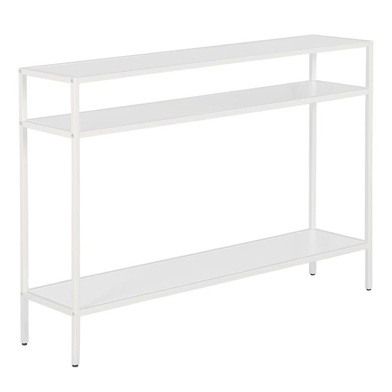 42 Inches Matte White Metal Console Table - Henn&Hart