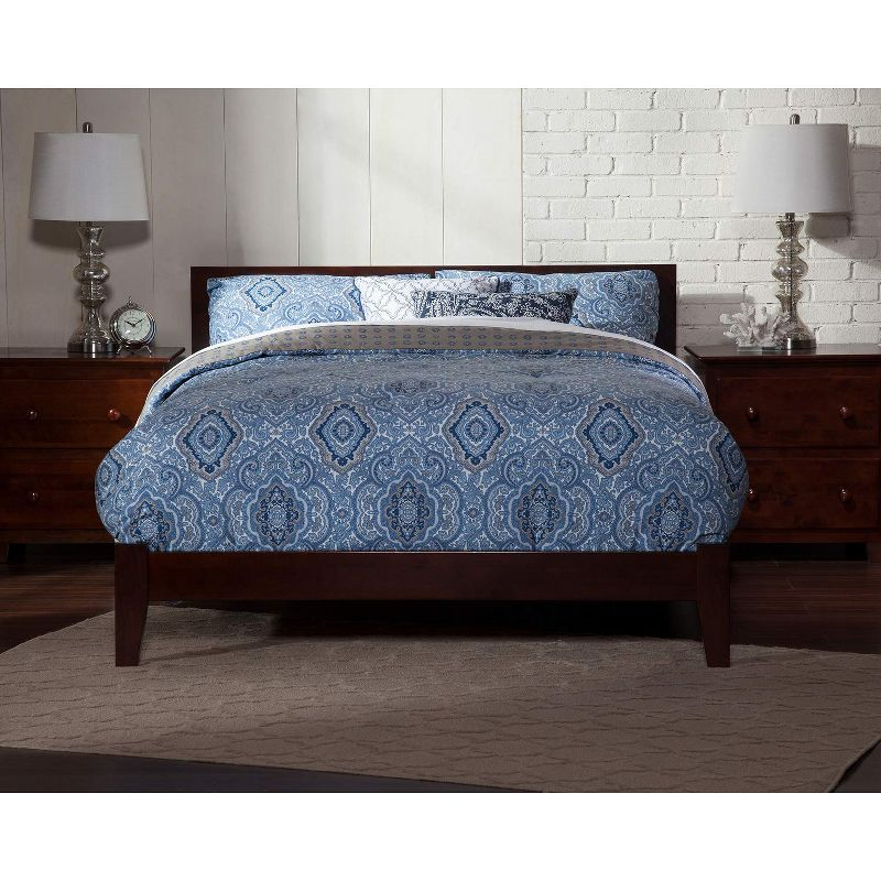 AFI Furnishings Orlando King Traditional Bed with Open Footboard and Turbo Charger in Walnut