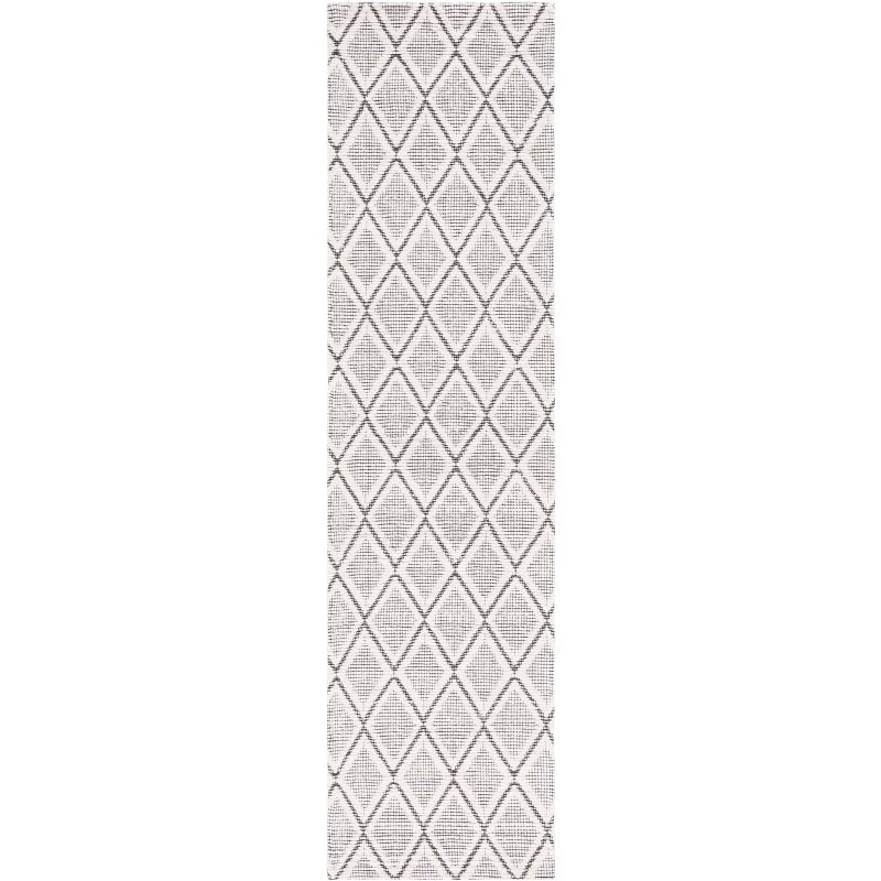 Marbella MRB321 Hand Woven Indoor Runner Rug - Ivory/Black - 2'3"x9' - Safavieh