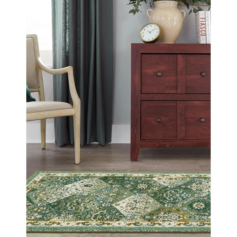 Unique Loom Penrose Collection Area Rug - Blake (2'  x 6' 1" Runner Green/Beige)