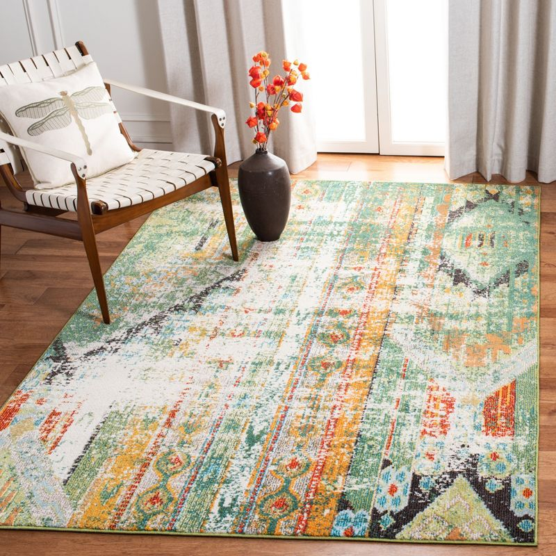 Madison MAD422 Power Loomed Indoor Area Rug - Green/Orange - 5'3"x7'6" - Safavieh