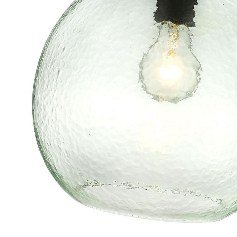 Golden Lighting Ariella 1-Light Pendant in Brushed Champagne Bronze with Hammered Clear Glass