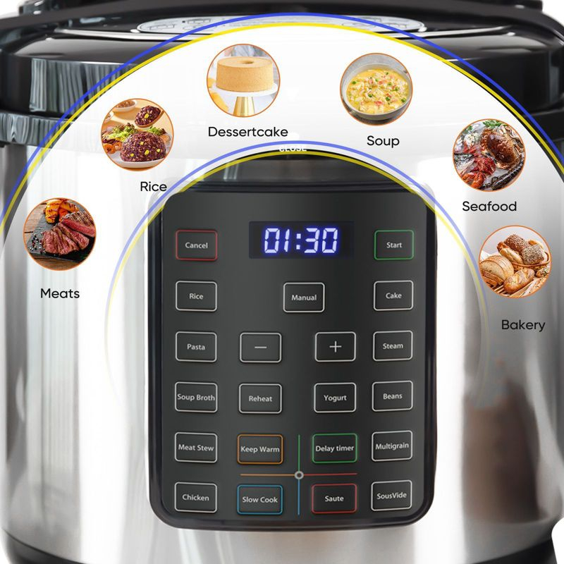 JIONJOY 16-in-1 Stainless Steel Electric Pressure Cooker: Multi - function Cooker with Digital Controlr- 8 Quarts