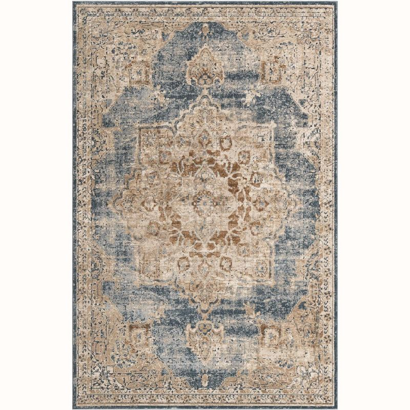 Unique Loom Chateau Collection Area Rug - Roosevelt (6' 1" x 9' Rectangle Slate Blue/Beige)