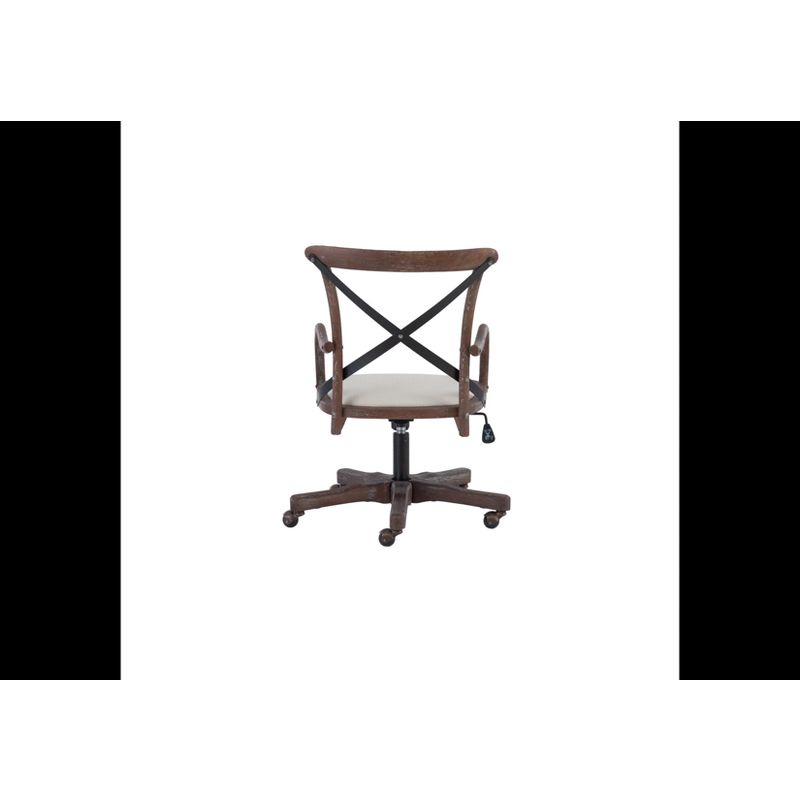 Carson Boho Cafe Style Office Chair with Casters & Adjustable Seat - Linon