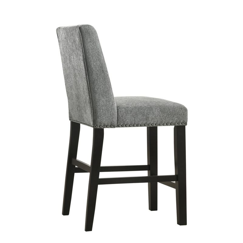 Carolina Living Set of 2 24" Laurant Upholstered Counter Height Barstools Charcoal/Espresso