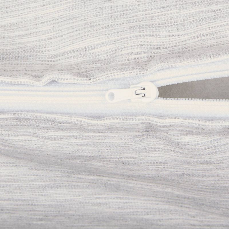 2pc 18"x18" Tonal Recycled Cotton Square Throw Cover Light Gray/Off-White - Design Imports: Zipper Closure, Indoor Use