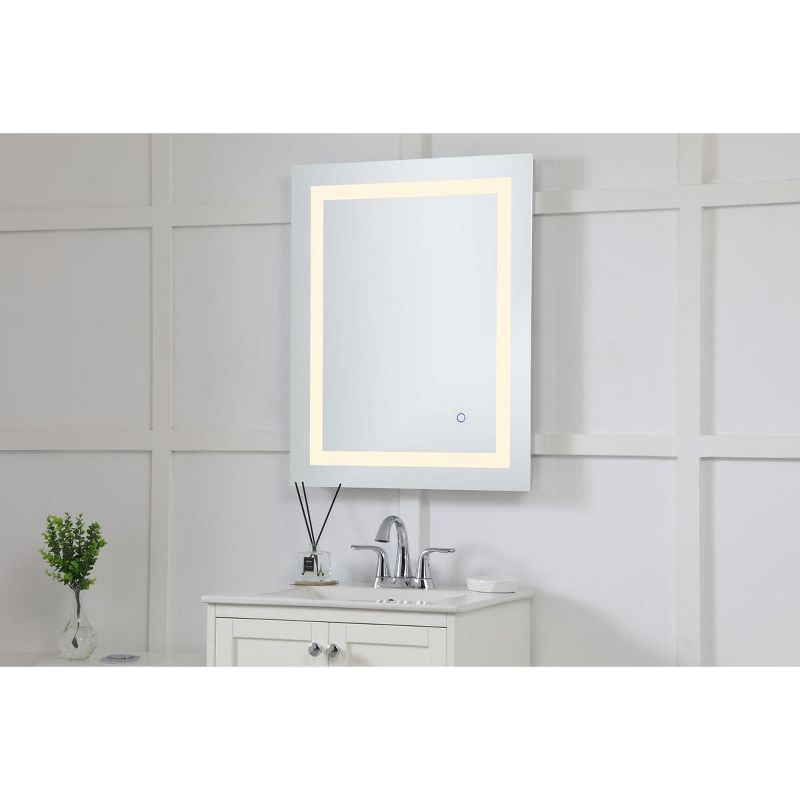 Elegant Lighting Helios 24in x 30in Hardwired LED mirror with touch sensor and color changing temperature 3000K/4200K/6400K