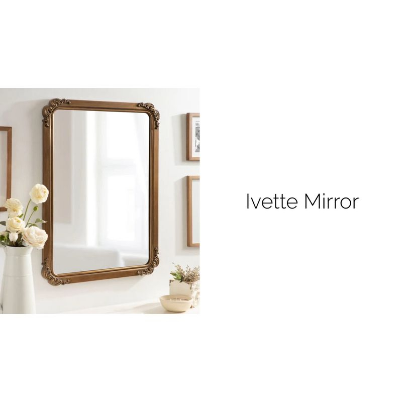 Kate and Laurel Ivette MDF Rectangle Mirror, 25x35, Gold