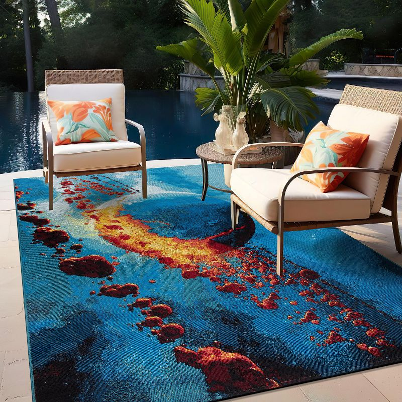 World Rug Gallery Galactic Wonder Galaxy Indoor/Outdoor Area Rug - Multi 5'3"X7'