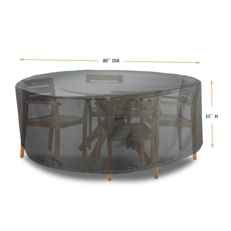 Shield Titanium 3-Layer Water Resistant Outdoor Dining Set Round Cover Dark Grey - 80x35"