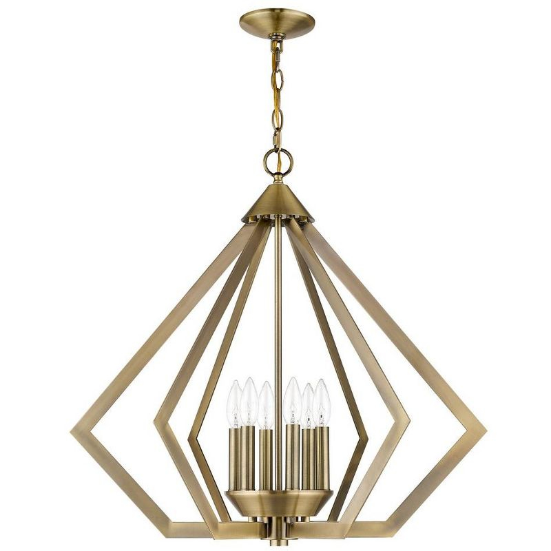 Livex Lighting Prism 6 - Light Chandelier in  Antique Brass