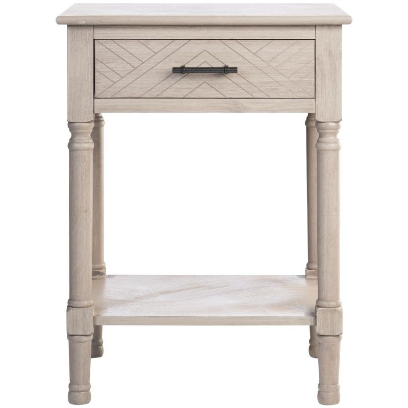 Peyton 1 Drawer Accent Table - Greige - Safavieh