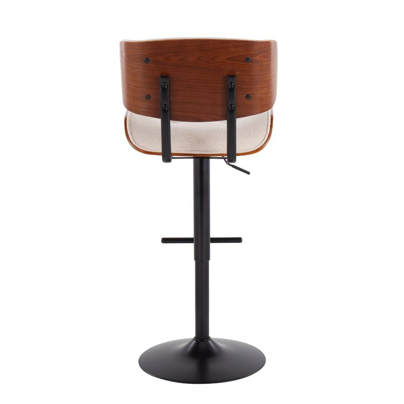 Set of 2 Lombardi Mid-Century Modern Adjustable Counter Height Barstool - Lumisource