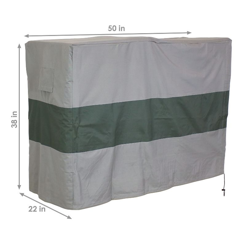 Sunnydaze Outdoor Weather-Resistant Heavy-Duty Polyester with PVC Backing Firewood Log Rack Cover - 4' 2" - Gray and Green