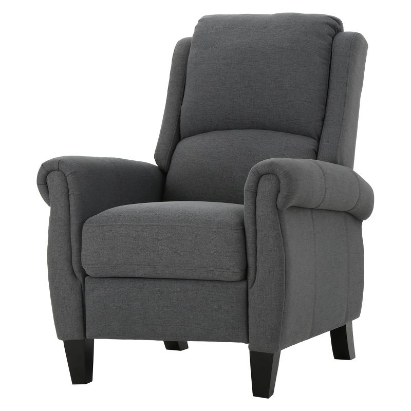 Christopher Knight Home Haddan Recliner - Charcoal : Upholstered Accent Chair, Polyester, Hardwood Frame
