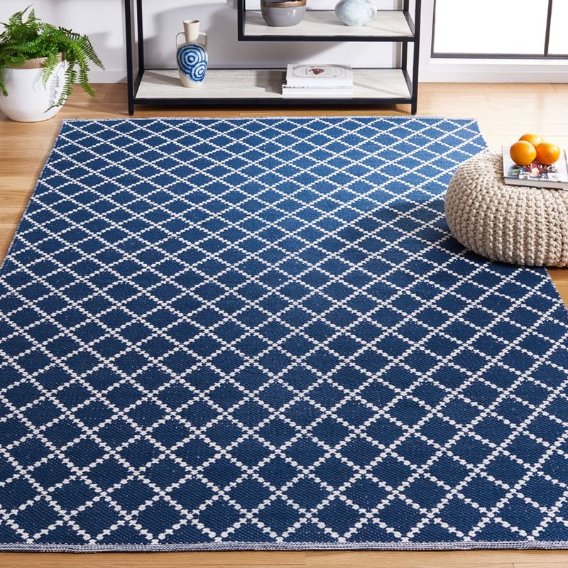 Montauk MTK706 Hand Woven, Flat Weave Indoor Area Rug - Navy/Ivory - 5'x8' - Safavieh