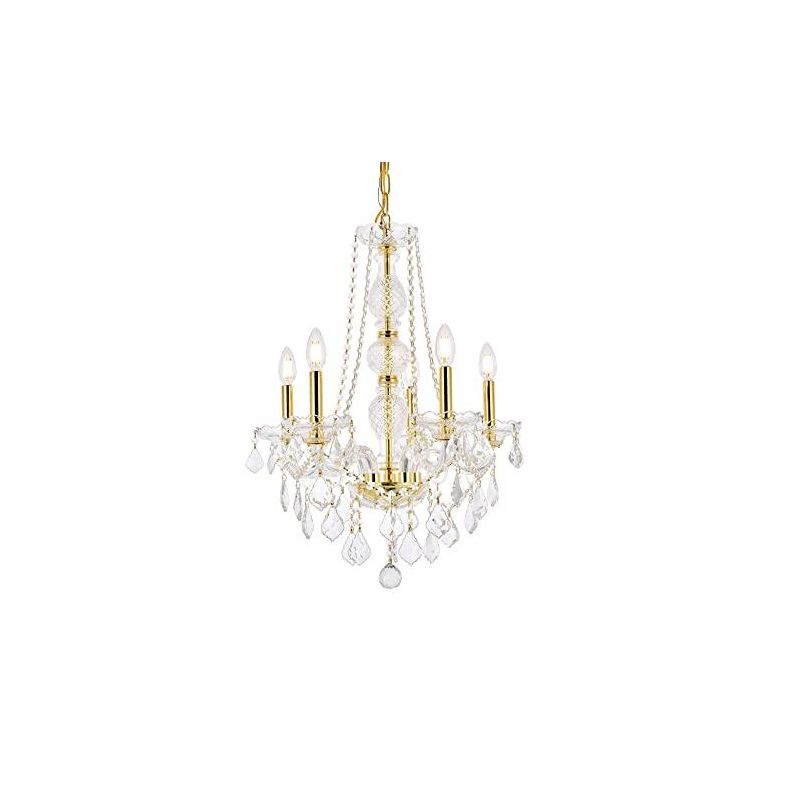 Elegant Lighting Verona 5 light Gold Chandelier Clear Royal Cut Crystal
