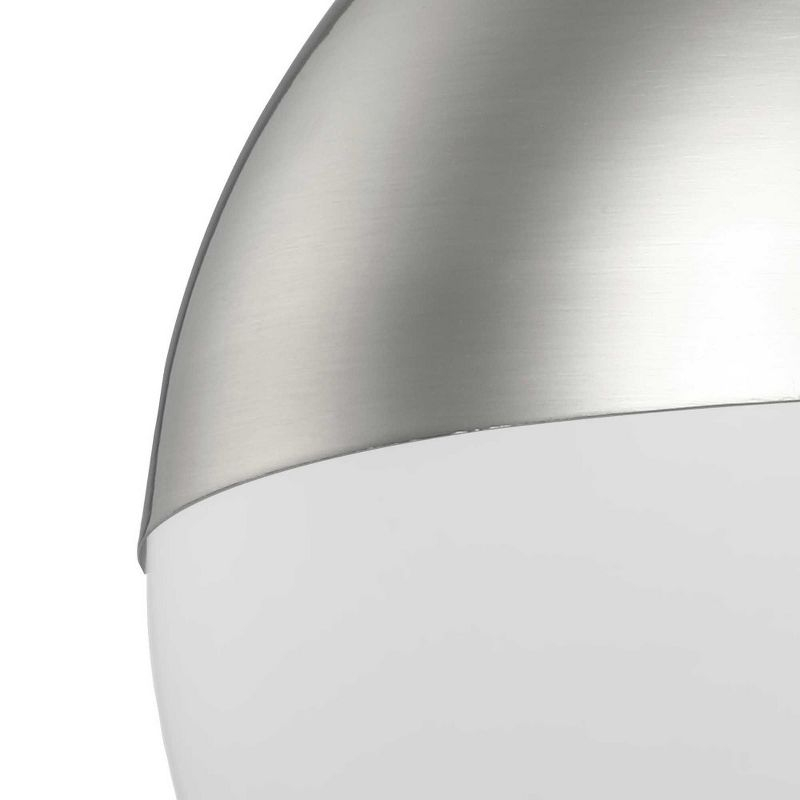 Progress Lighting, Globe Collection, 1-Light Pendant, Black Finish, Opal Glass Shade