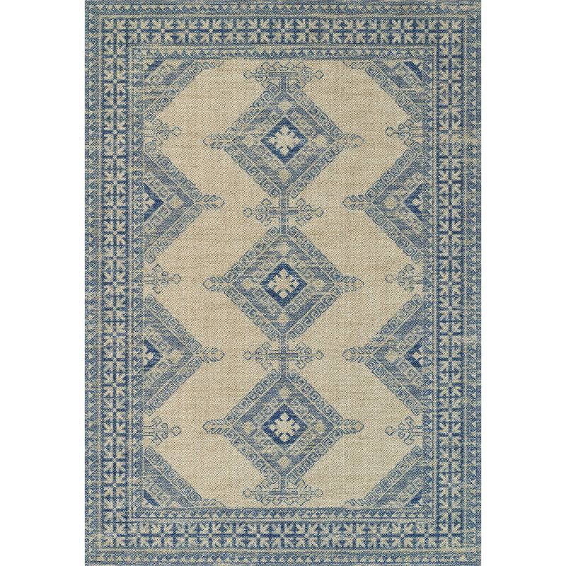 Momeni 3'3"x5' Anatolia Kez Medallion Machine Loomed Area Rug Ivory: Classic Rectangle, Low Pile Wool & Nylon