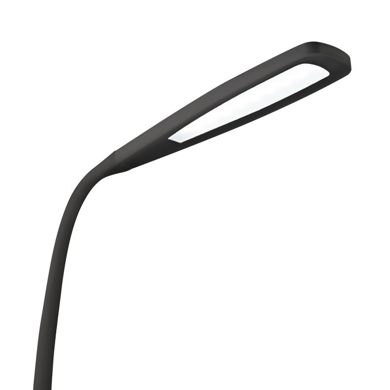 Ott-Lite OttLite Felix Adjustable Height LED Gooseneck Task Floor Lamp in Black