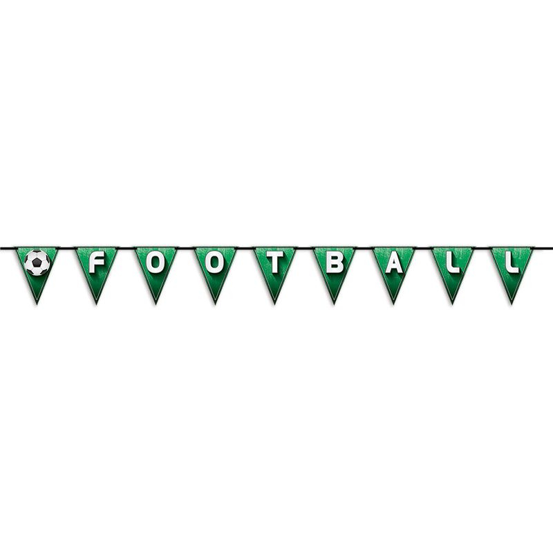 Beistle Soccer!/Football Pennant Streamer, 7.5" x 8', (2/Pkg) Multicolored