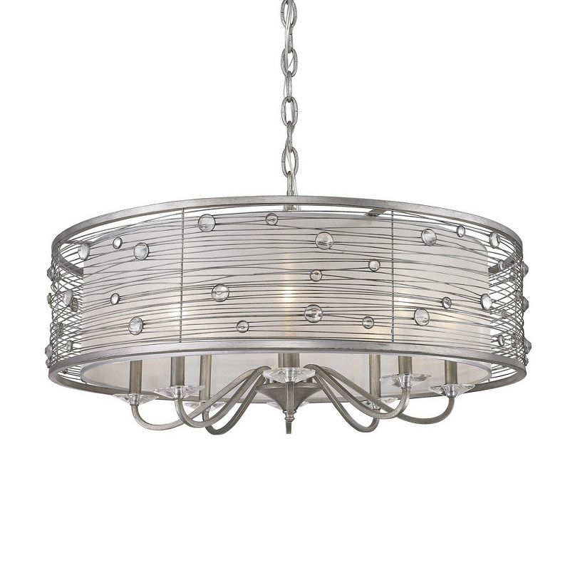 Golden Lighting Joia 8-Light Chandelier in Peruvian Silver with Sterling Mist