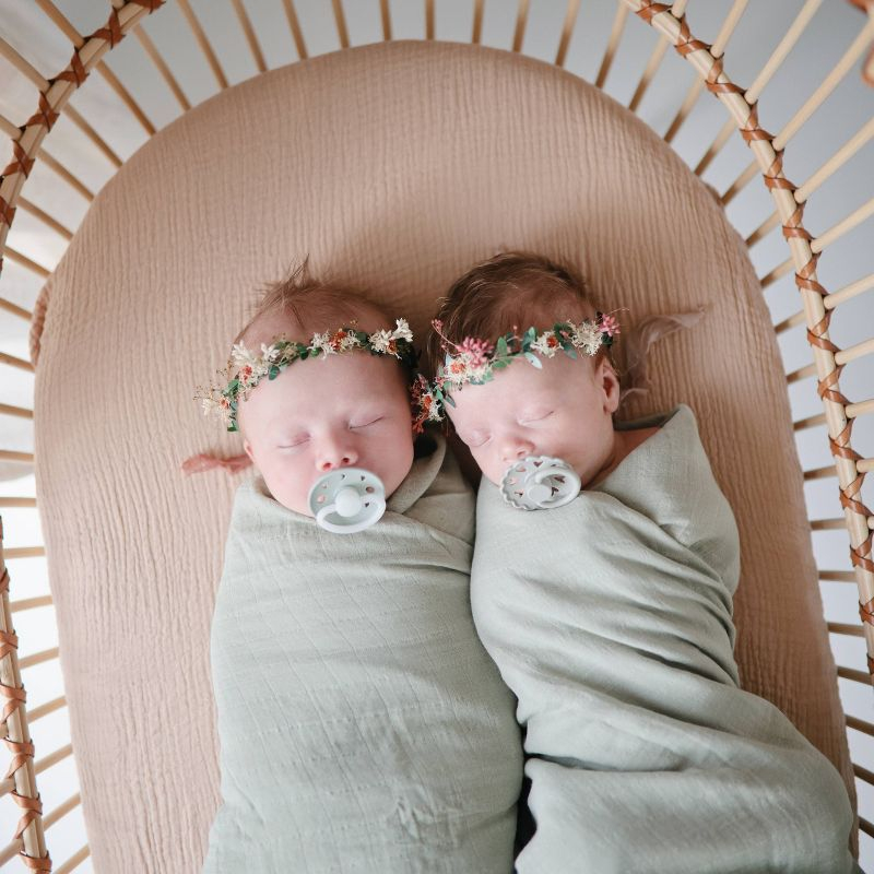 Mushie Extra Soft Muslin Bassinet Crib Sheet - Blush
