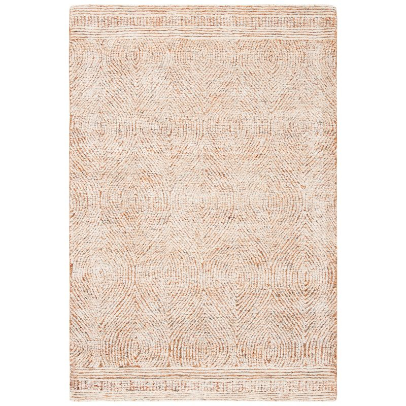 Abstract ABT340 Handmade Indoor Area Rug - Ivory/Rust - 4'x6' - Safavieh